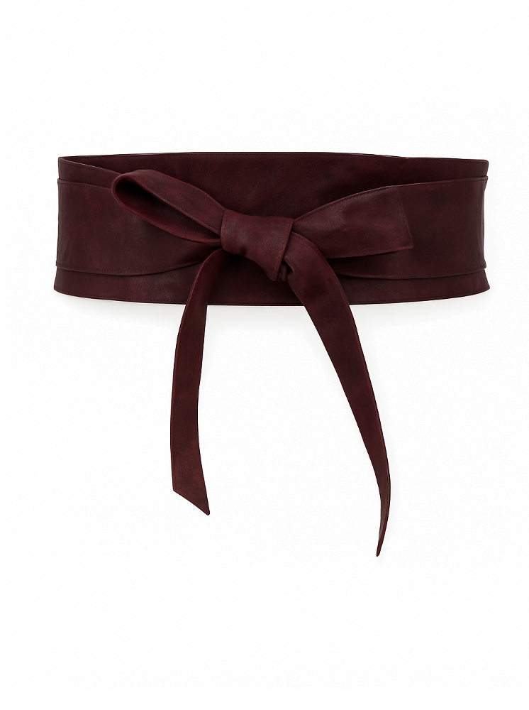 Sommet Lomme belt barolo wine leather vegetable tanned handmade waist accessory