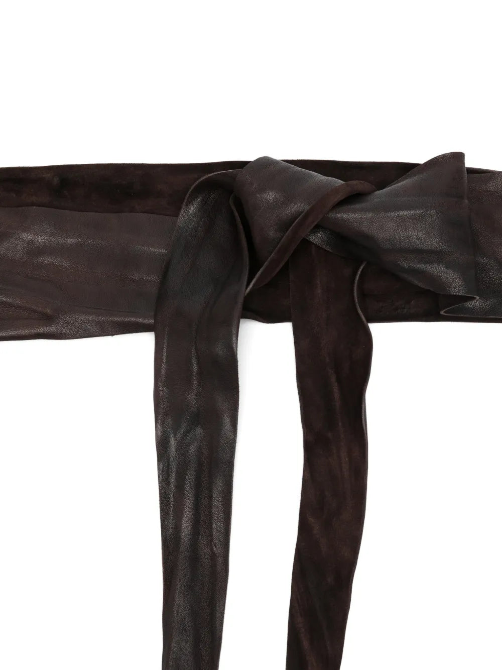 Sommet Lomme coffee brown leather belt vegetable tanned waist tie handcrafted