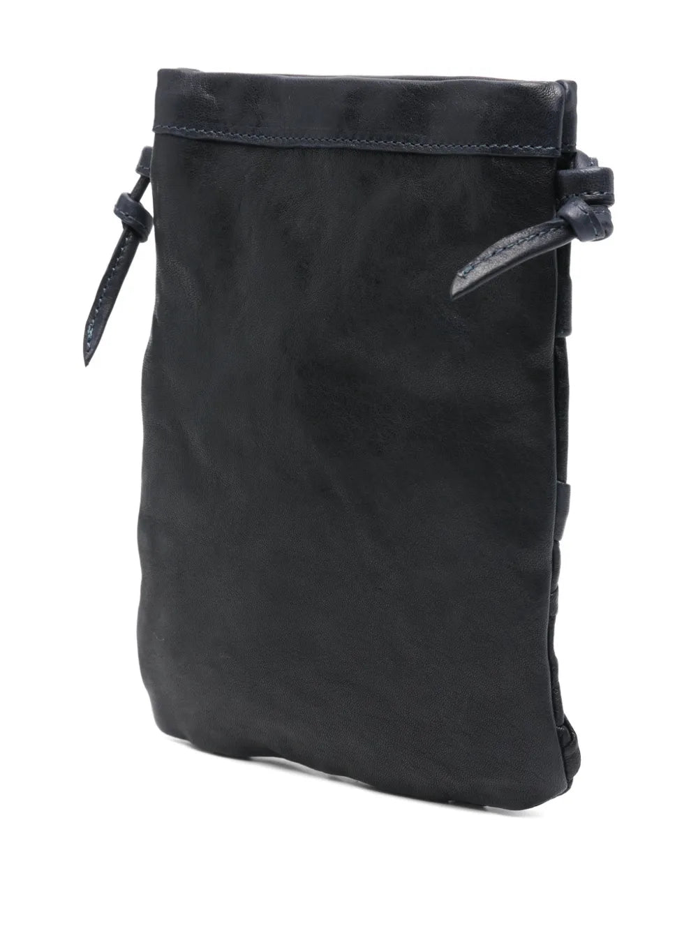 Sommet Paloma Plum ocean blue leather small crossbody phone bag with adjustable strap handmade in Italy