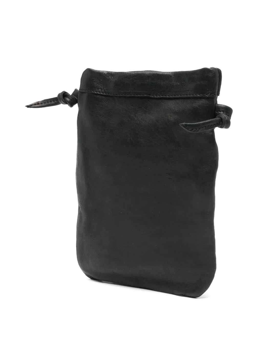 Handcrafted Sommet Paloma Rows black leather crossbody phone bag with clip closure