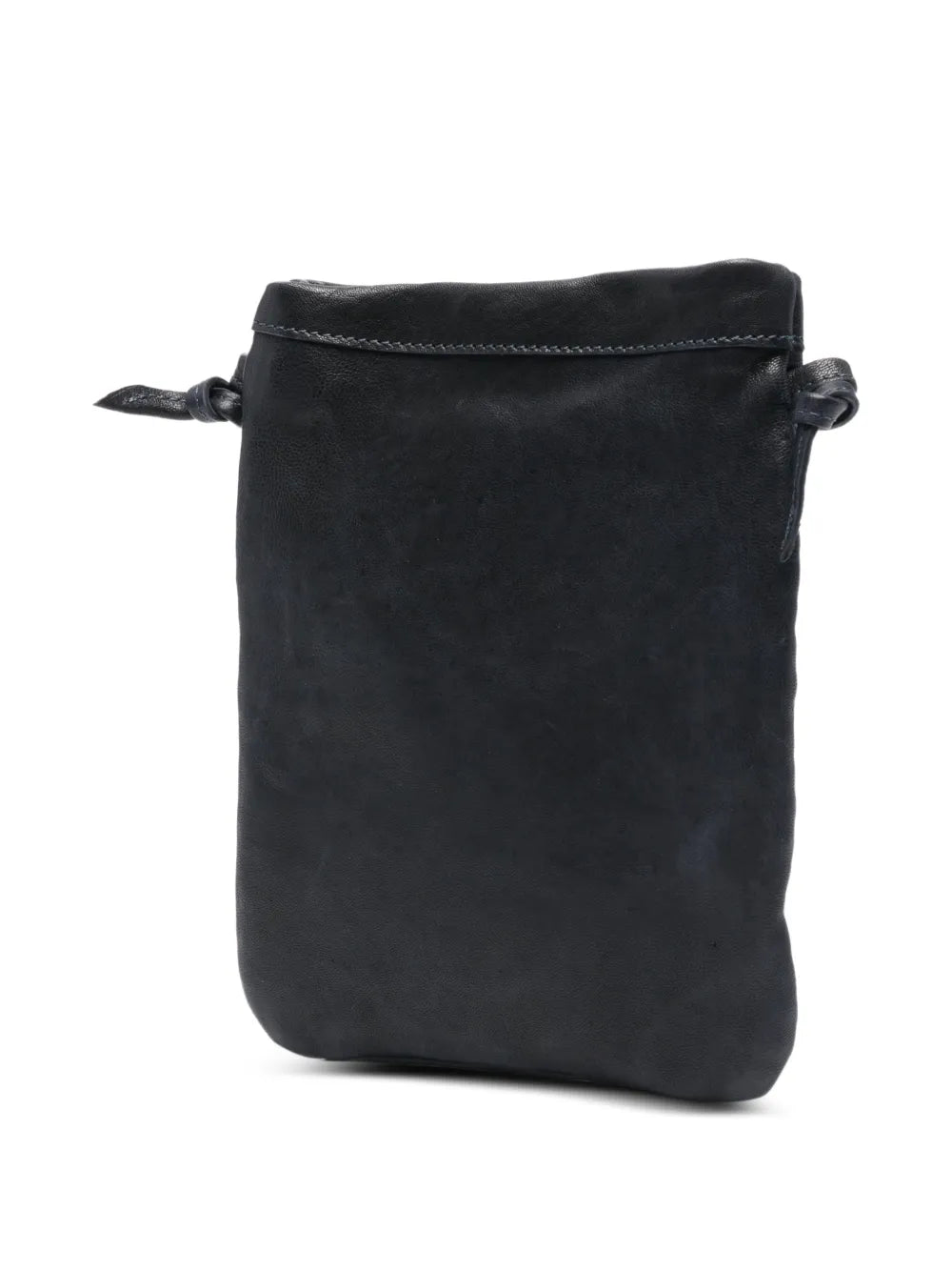 Handmade Sommet Paloma Rows ocean blue leather crossbody phone bag with clip closure