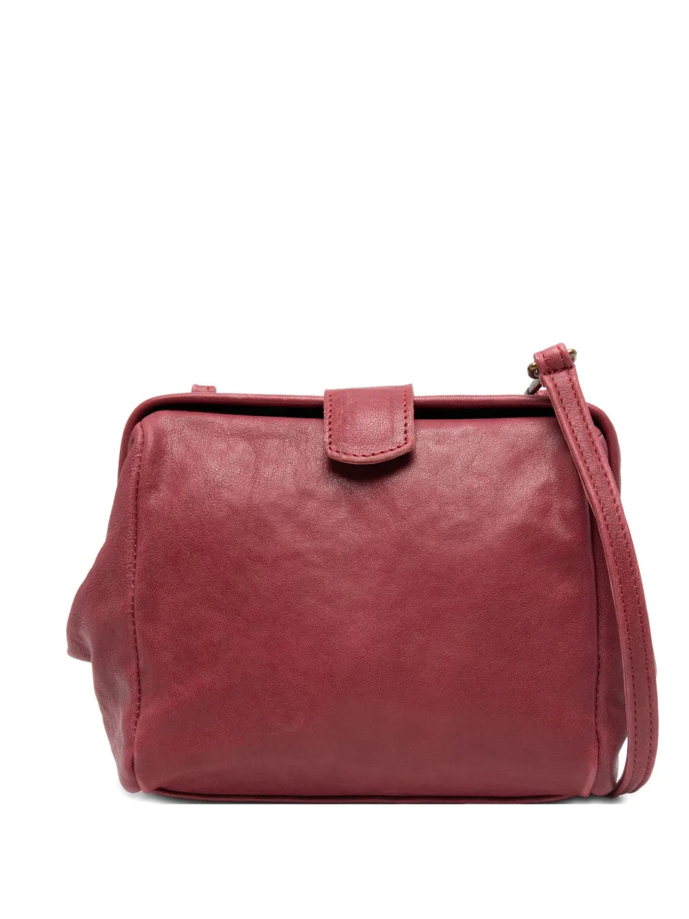 Sommet prugna lambskin clutch and crossbody bag with detachable leather strap, handmade in Italy