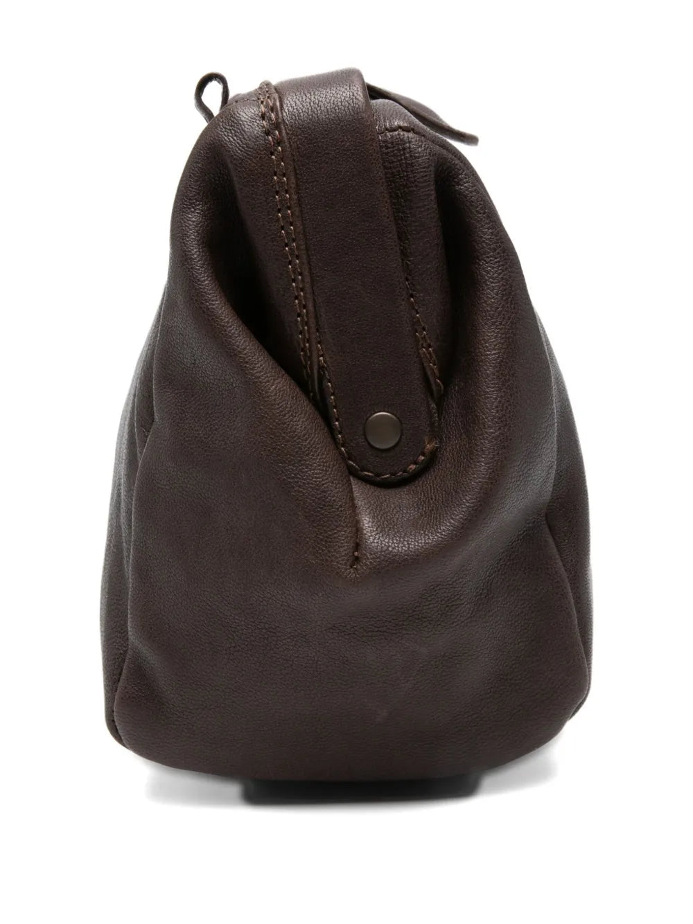 Sommet testa di moro lambskin clutch and crossbody bag with detachable leather strap, handmade in Italy