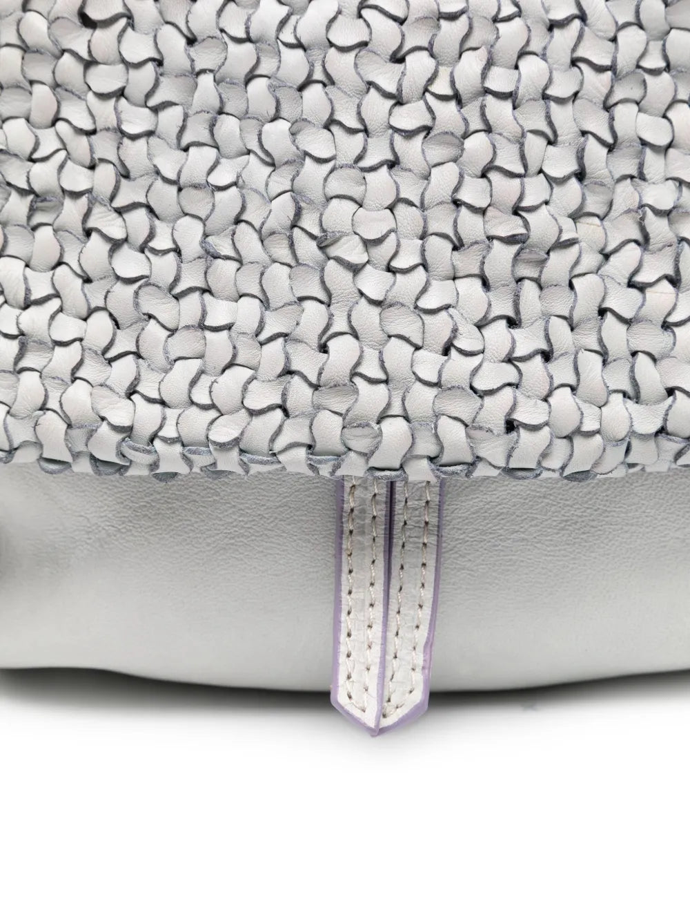 Handmade Italian lilac leather bag with interior pockets by Reptile’s House