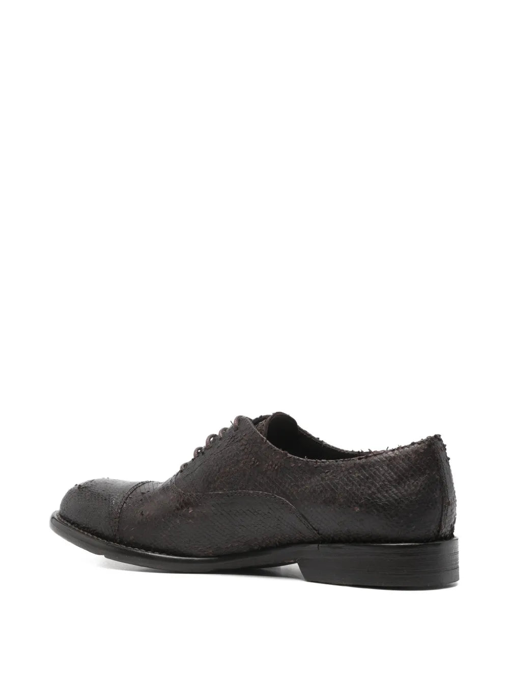 Women’s Oxford shoes by SOMMET in cochinilla leather, testa di moro color, handmade in Italy