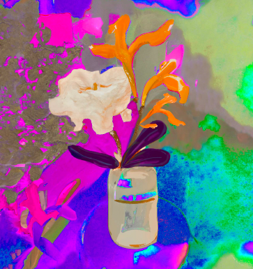 Yavï embroidered silk kimono with artistic multicolor print and fluid silhouette