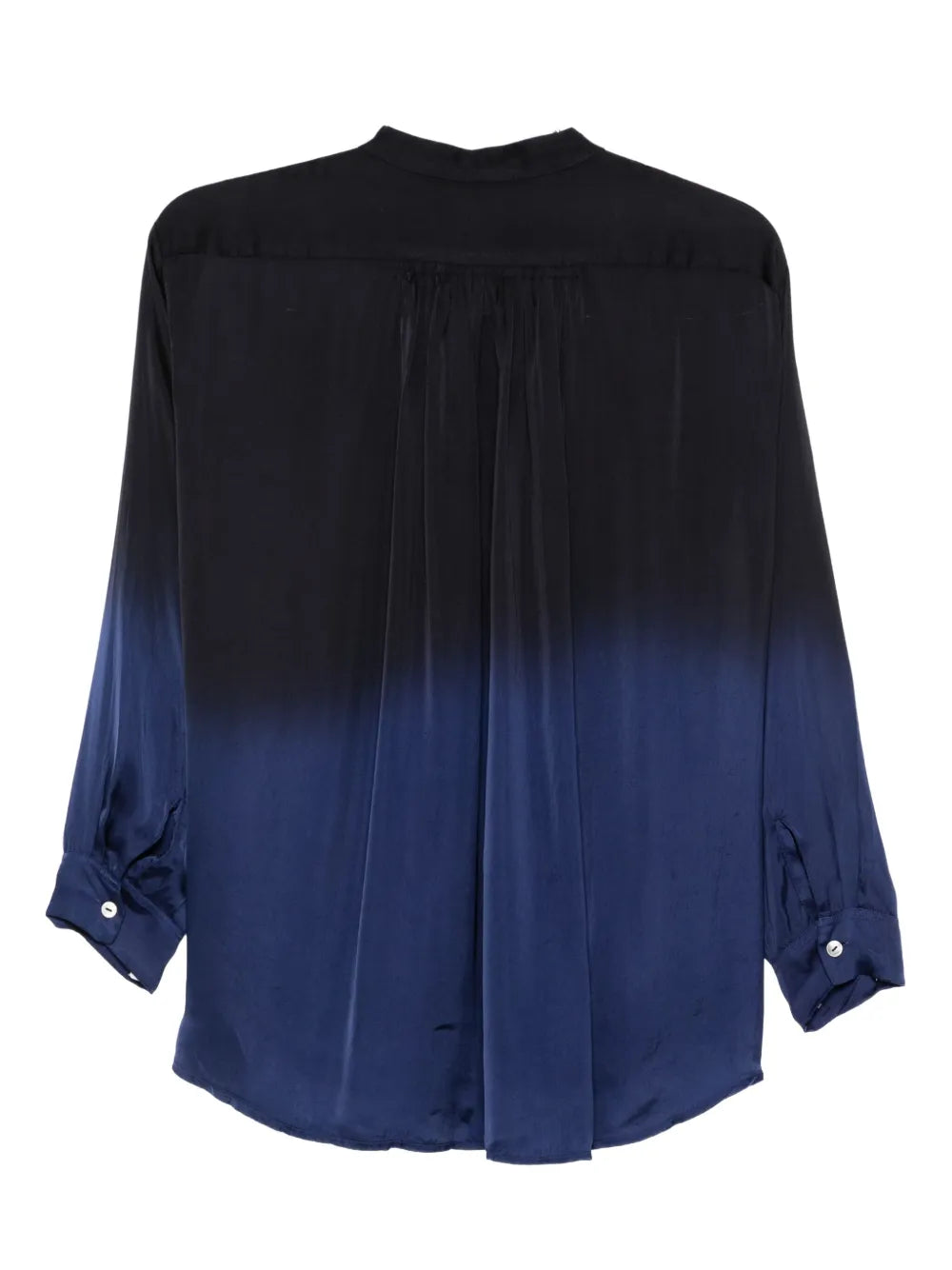 Yavï tie-dye shirt in 100% cupro with black and navy blue gradient