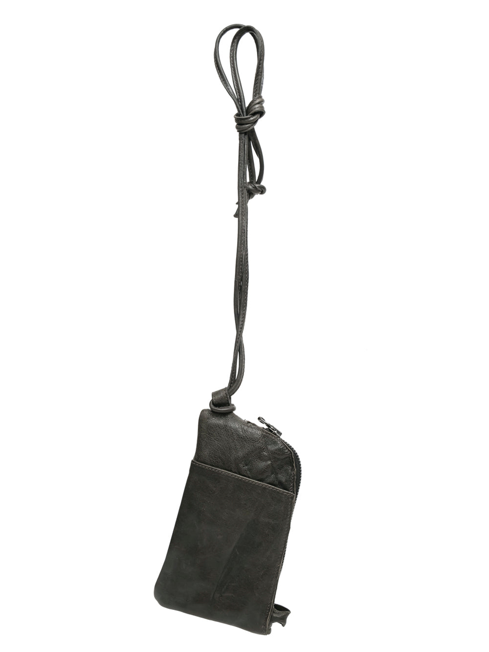 Sommet Neck phone wallet in forest green vegetable tanned leather with adjustable strap for smartphone