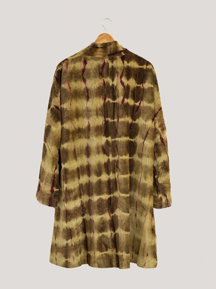 Grüner Samt-3/4-Kimono