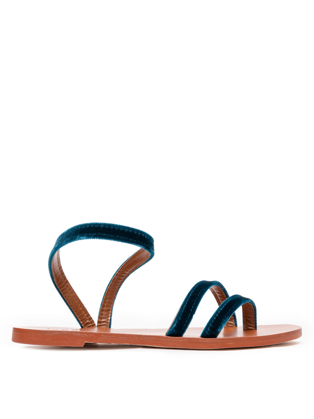 Lanapo sandals in ottanio blue velvet Made in Italy