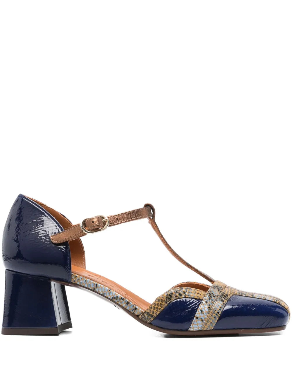 Zapato Azul - Cobre Tacón Medio