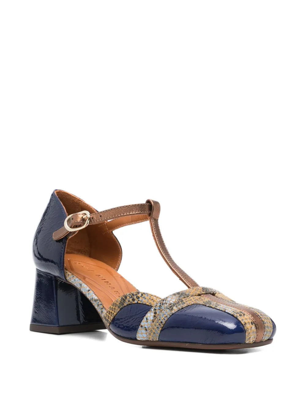 Zapato Azul - Cobre Tacón Medio