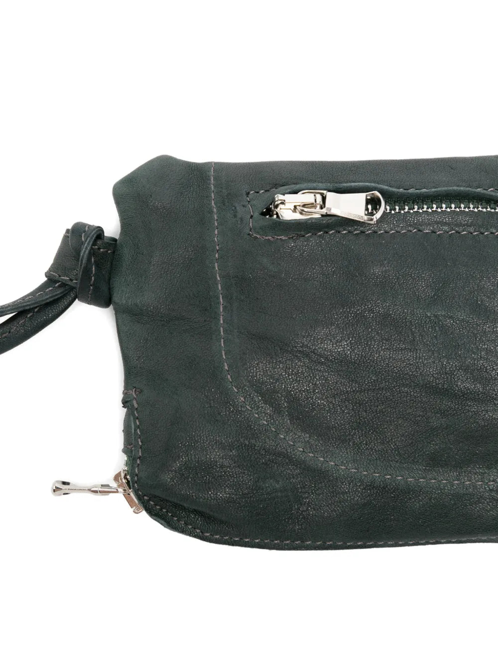 Sommet Neck phone wallet in forest green vegetable tanned leather with adjustable strap for smartphone