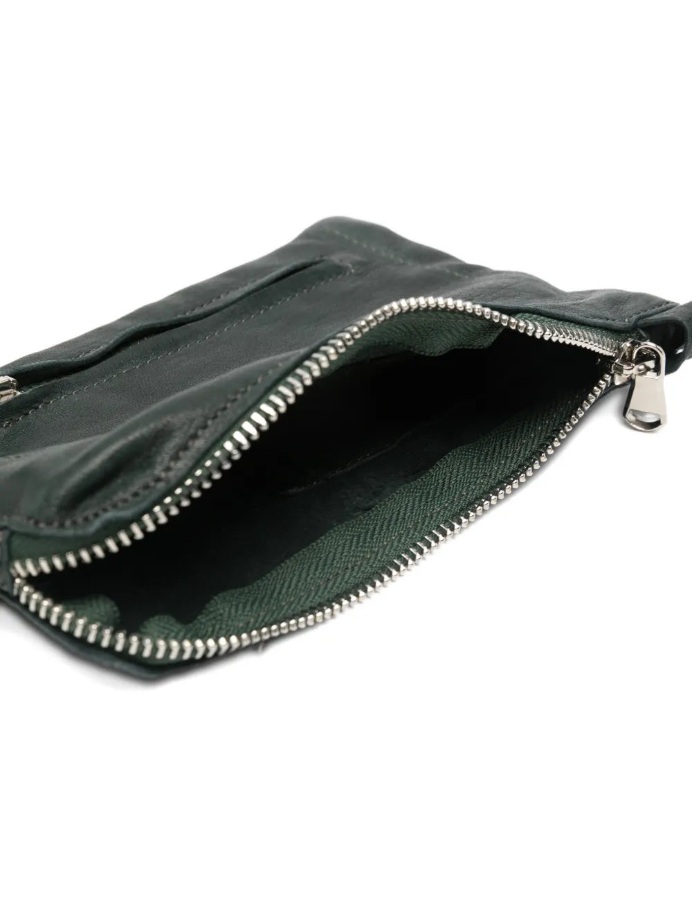 Sommet Neck phone wallet in forest green vegetable tanned leather with adjustable strap for smartphone