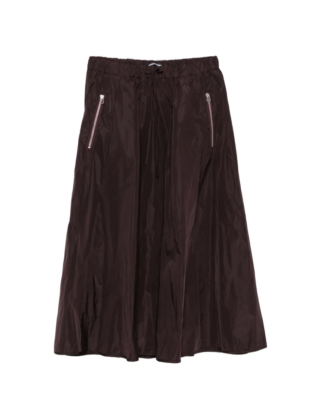 Falda de Tafetán con Cremalleras — Dark Bordeaux