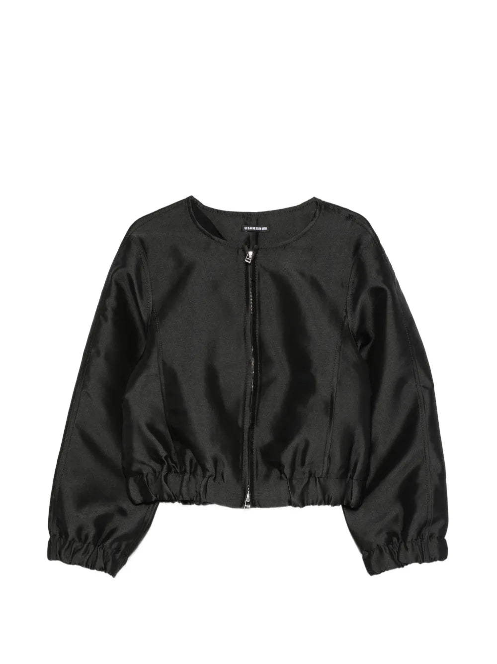 SUSANNE BOMMER black cropped bomber jacket with zip fastening