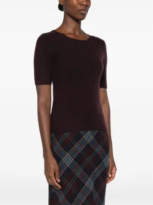 SUSANNE BOMMER dark burgundy cashmere sweater with round neck