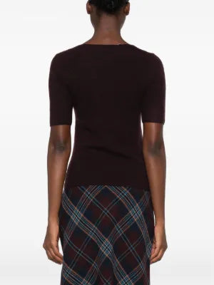 SUSANNE BOMMER Dark Bordeaux fitted cashmere sweater