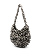 Charger l&#39;image dans la galerie, Bolso de hombro de&nbsp;&nbsp;Alienina tejido a mano con cuerda de algodón encerado. Forro de algodón, bolsillo interior y cierre de cremallera.

100% Algodón

Medida: Ancho 26 cm. Alto 33 cm.

Instrucciones de cuidado: Lavado en seco.

Color_Taupe

Hecho a mano en Italia.