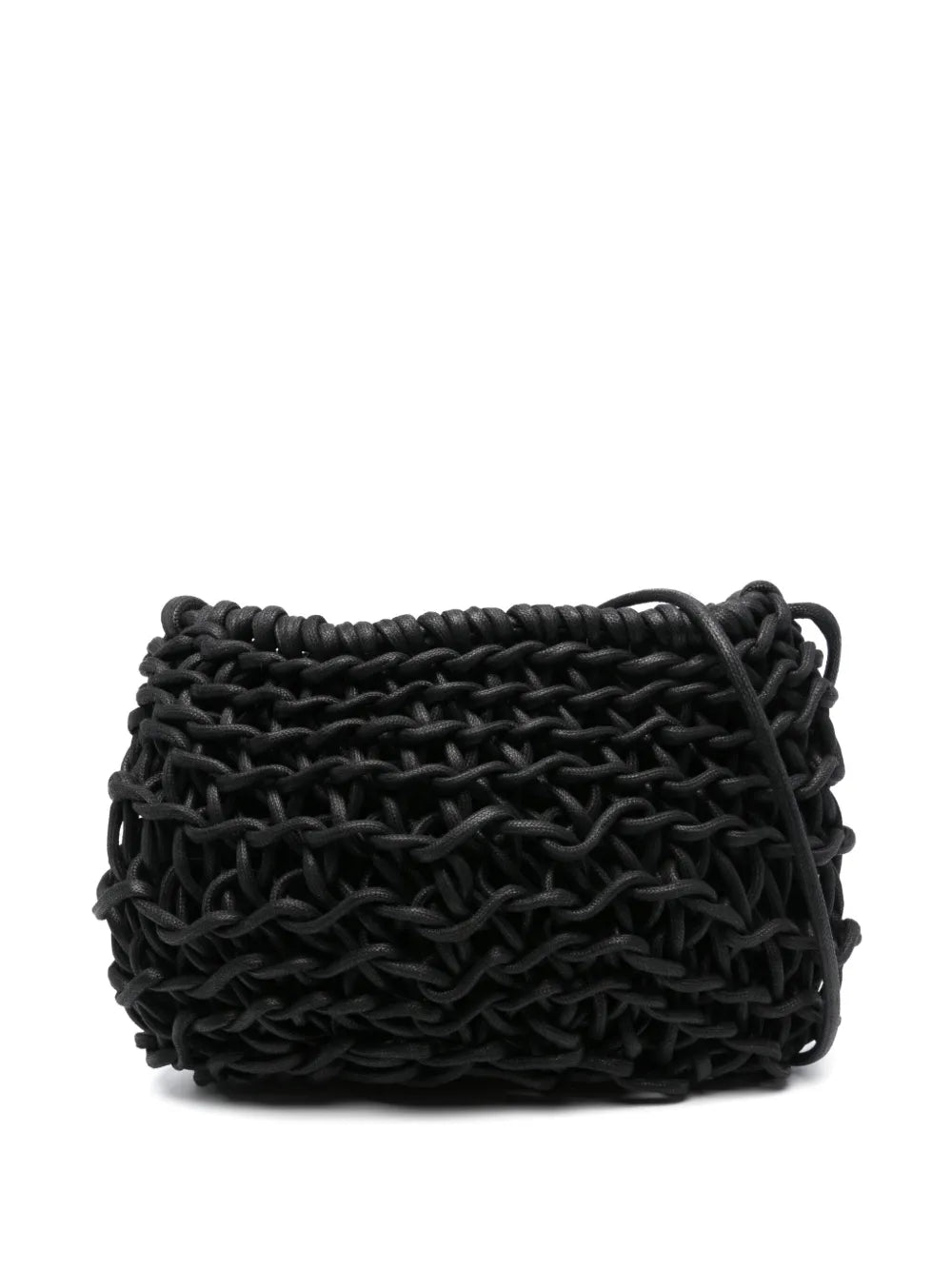 Bolso Cecilia Alienina en color negro, hecho a mano con cuerda de algodón 100%, sostenible y artesanal.