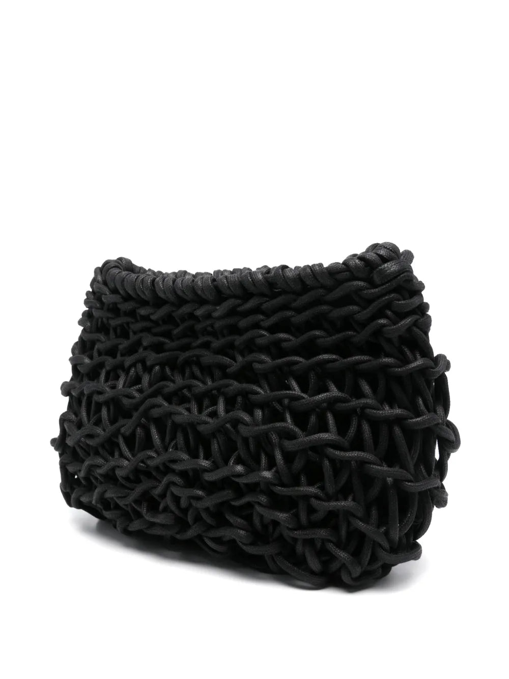 Bolso Cecilia Alienina en color negro, hecho a mano con cuerda de algodón 100%, sostenible y artesanal.