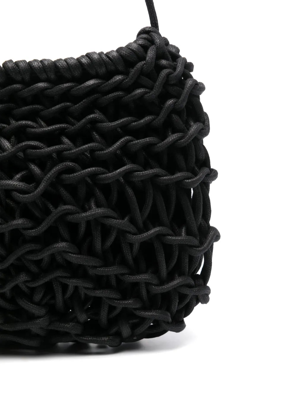 Bolso Cecilia Alienina en color negro, hecho a mano con cuerda de algodón 100%, sostenible y artesanal.