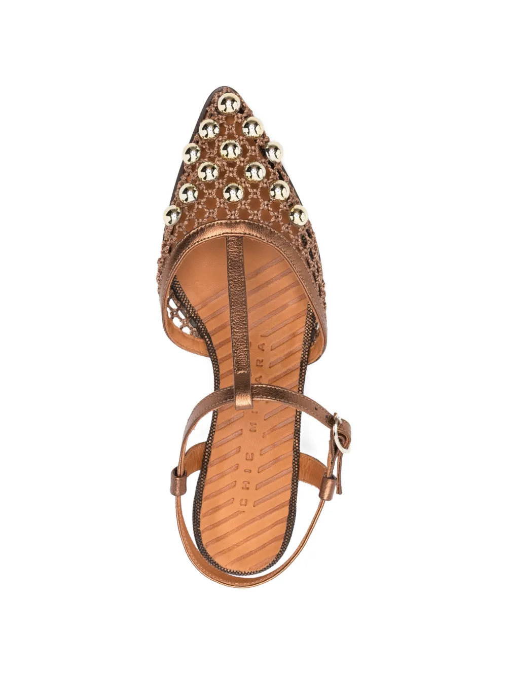 Sandalia Tacón Bajo Cobre - Oro