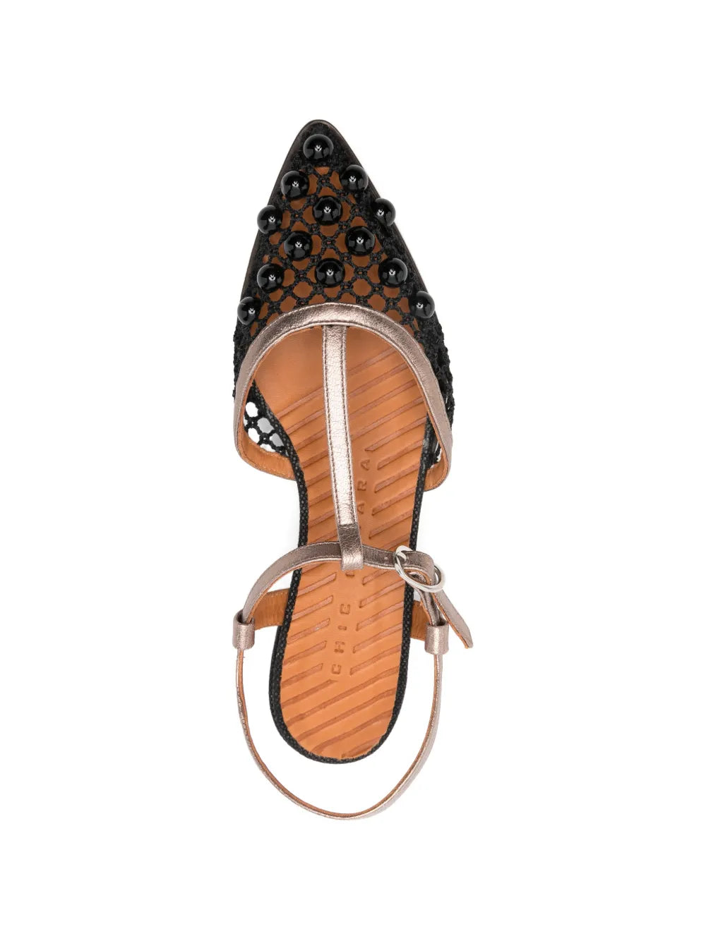 Sandalia Tacón Bajo Negro - Plata