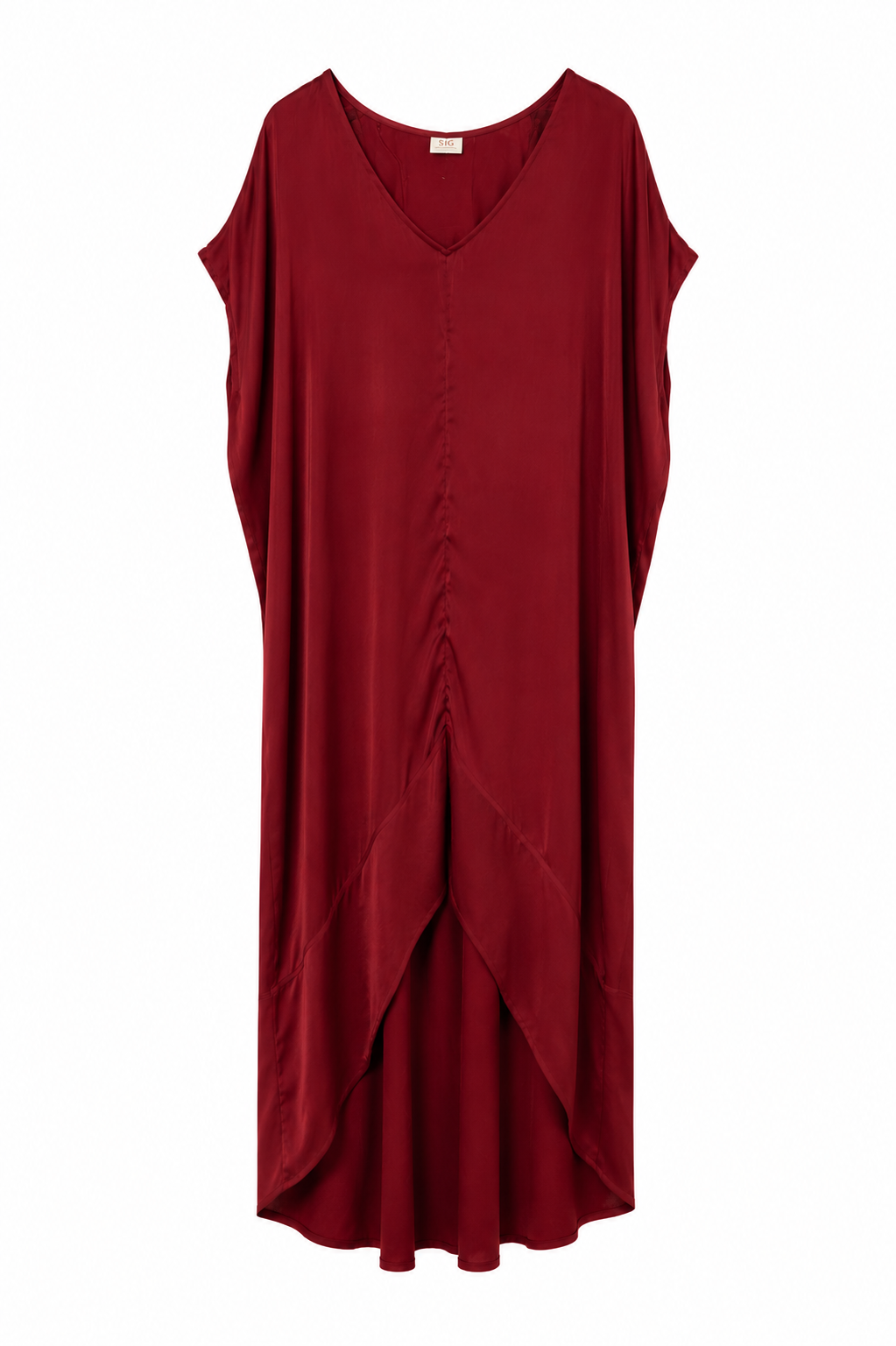 Vestido Kaftán Seda — Borgoña