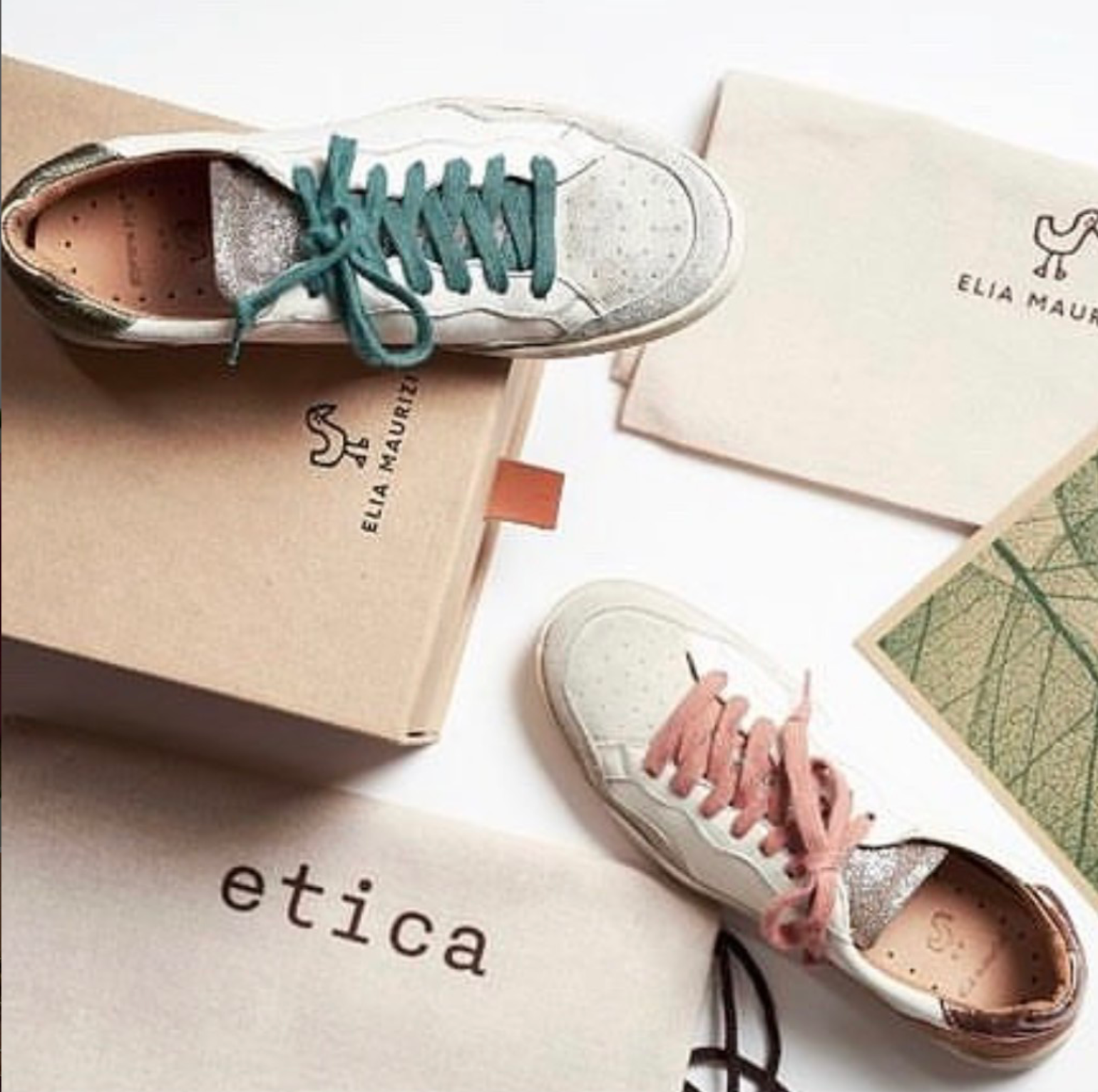Deportivas sneakers de la colección Elia Maurizi, que combinan máxima comodidad y sostenibilidad, diseñadas con estilo moderno y detalles artesanales, una alternativa de lujo frente a las populares Golden Goose.