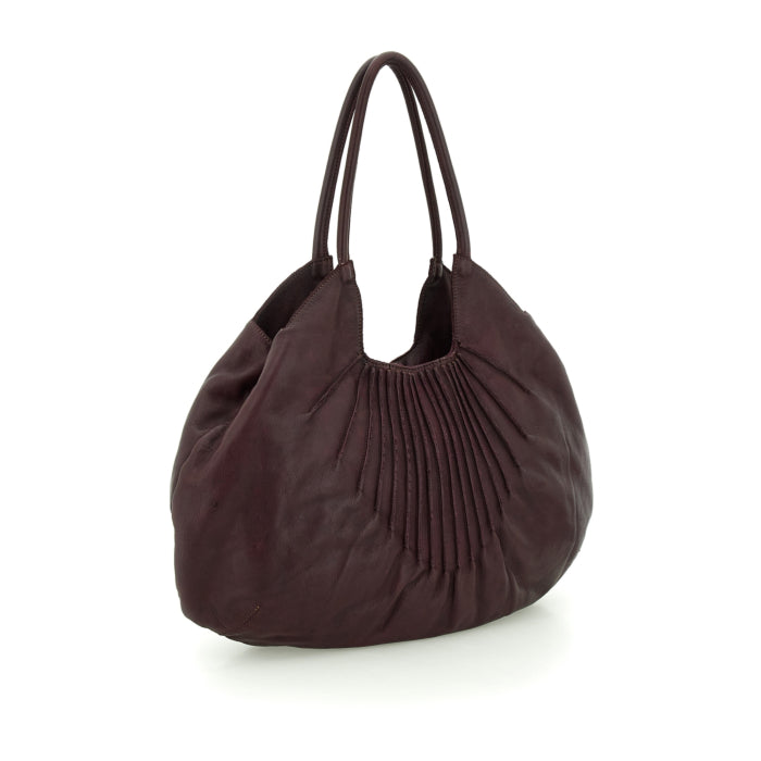Caterina Lucchi Ornella Prugna leather shopper bag with long handles