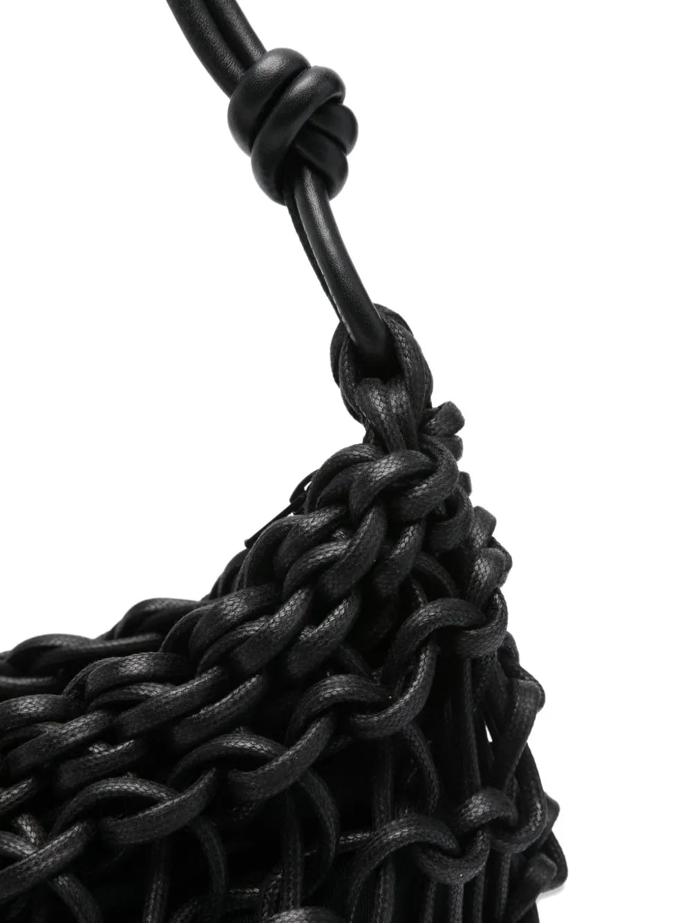 Alienina Aurora handmade cotton rope and leather bag with zipper closure and inside pocket, made in Italy