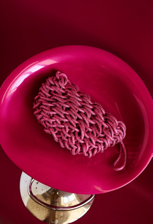 Alienina Lina burgundy lurex jewel clutch handmade in Italy, elegant evening bag for weddings and special events