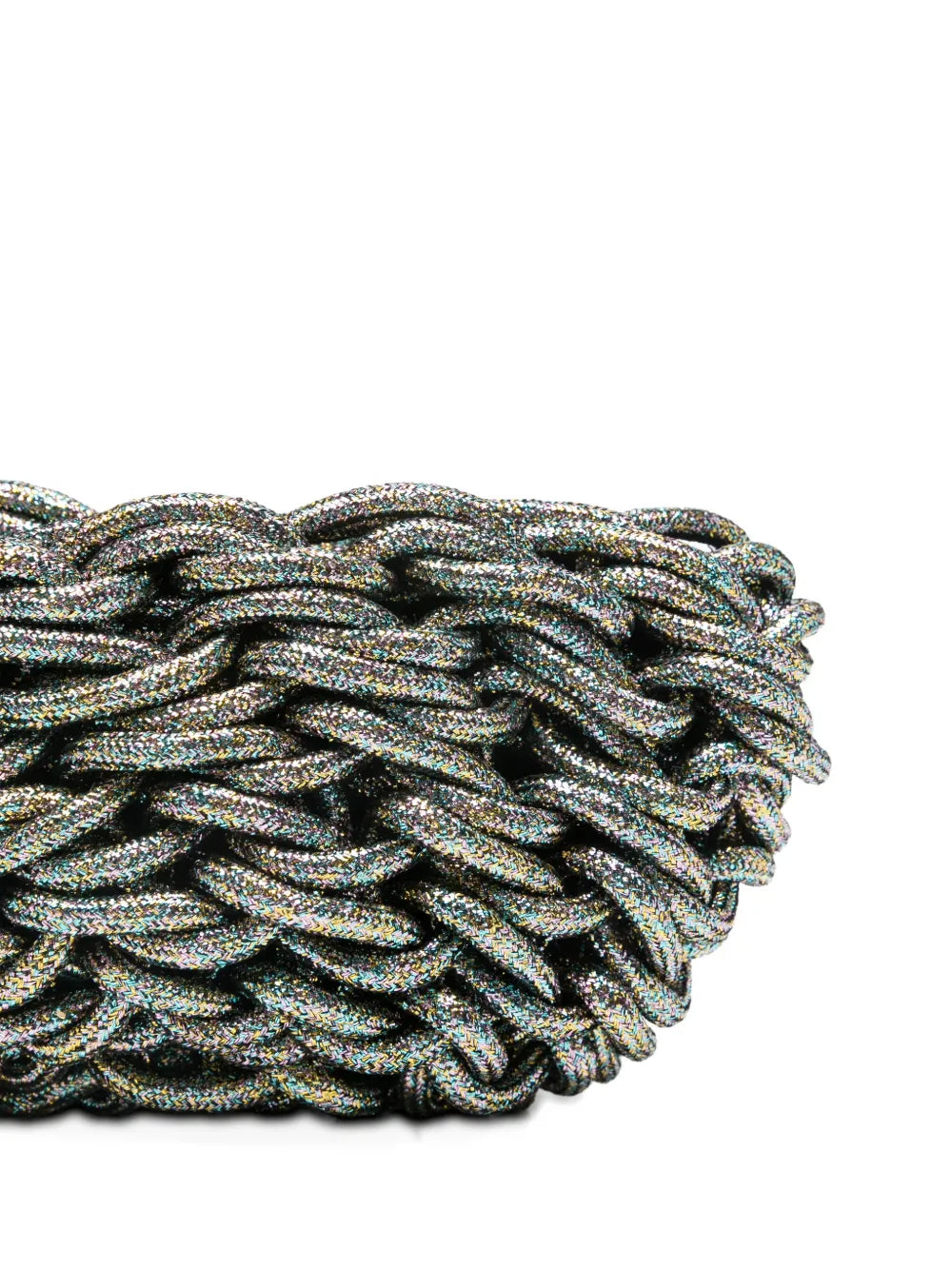 Alienina Lina luxury multicolor lurex clutch, handmade Italian designer statement evening bag for weddings, galas and special events