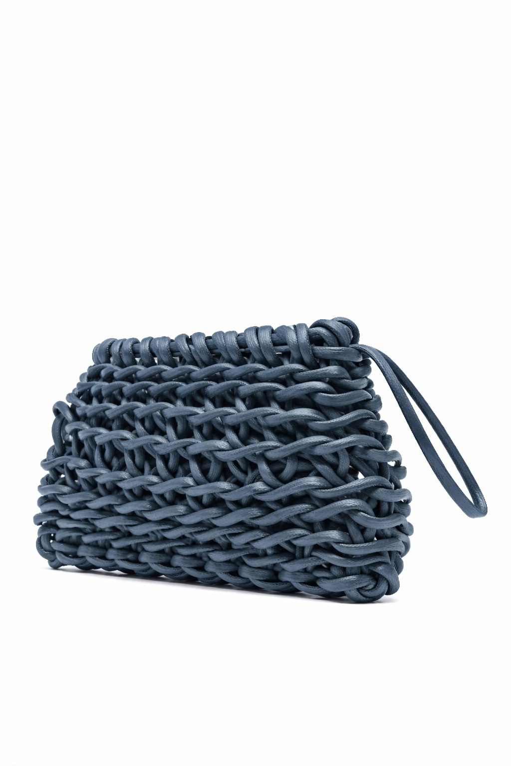 Alienina Nora artisanal woven clutch in navy cotton rope