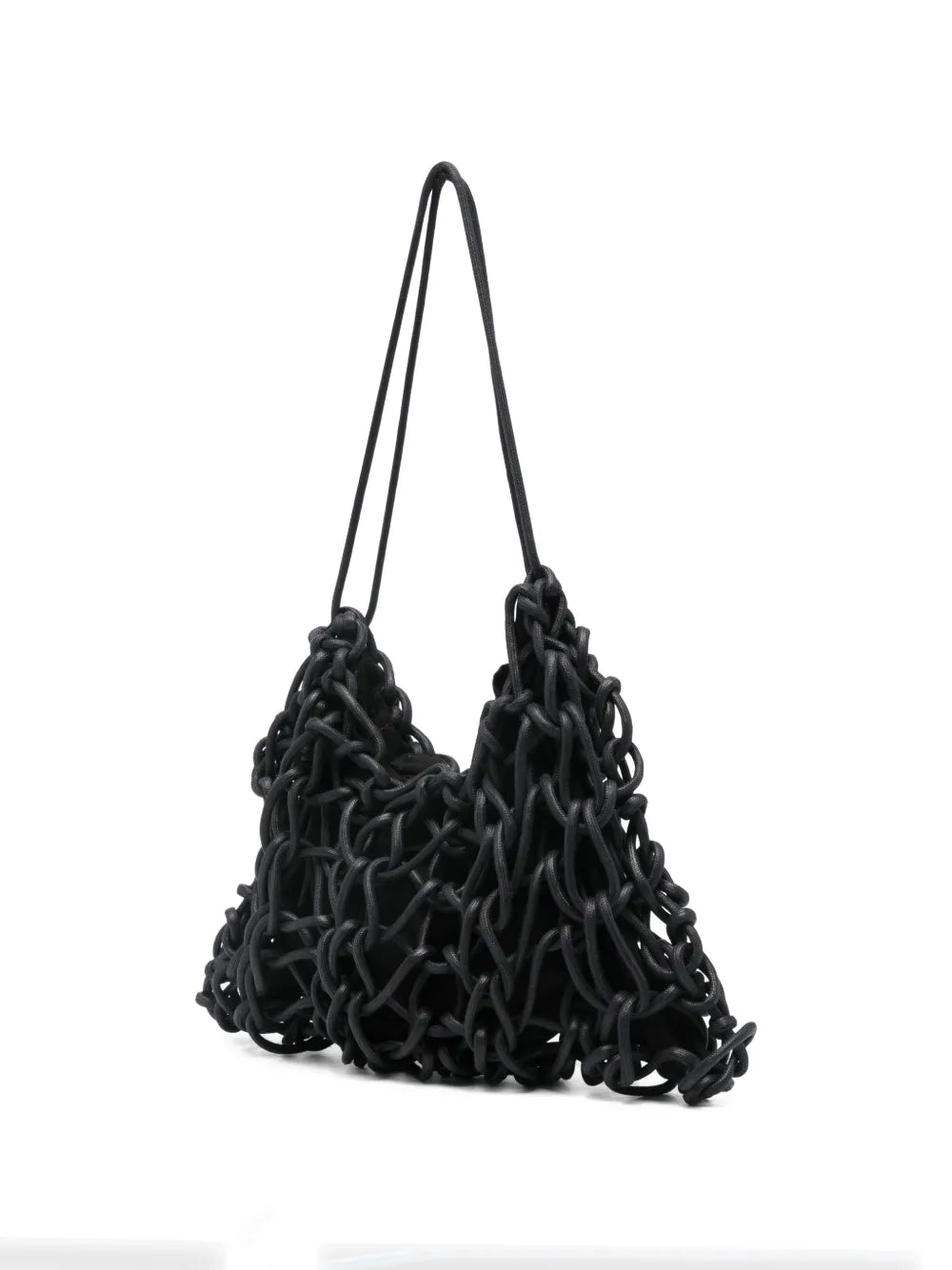 handmade Italian woven bag recycled cotton rope Alienina Petra black designer bag
