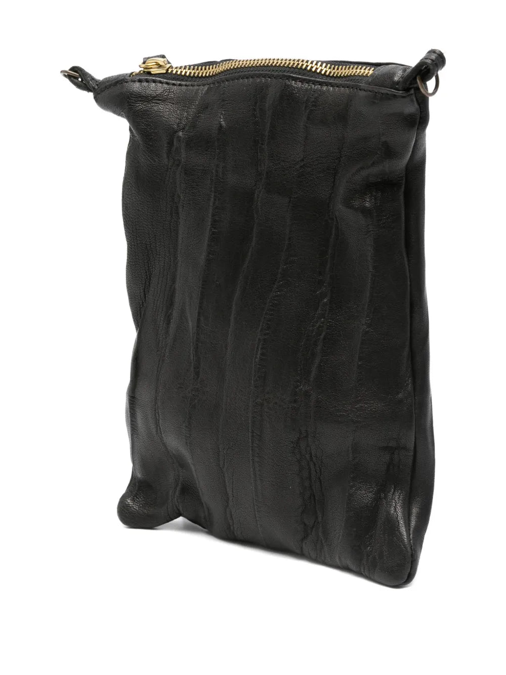 Bolso bandolera Mialuis Rina en piel Lome negra, hecho a mano en Italia