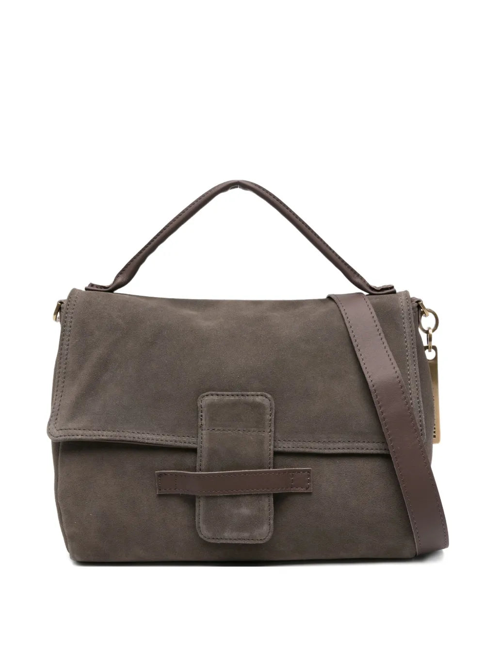 Handmade Italian Shoulder Bag Medium Maria in dyed brown with single handle
