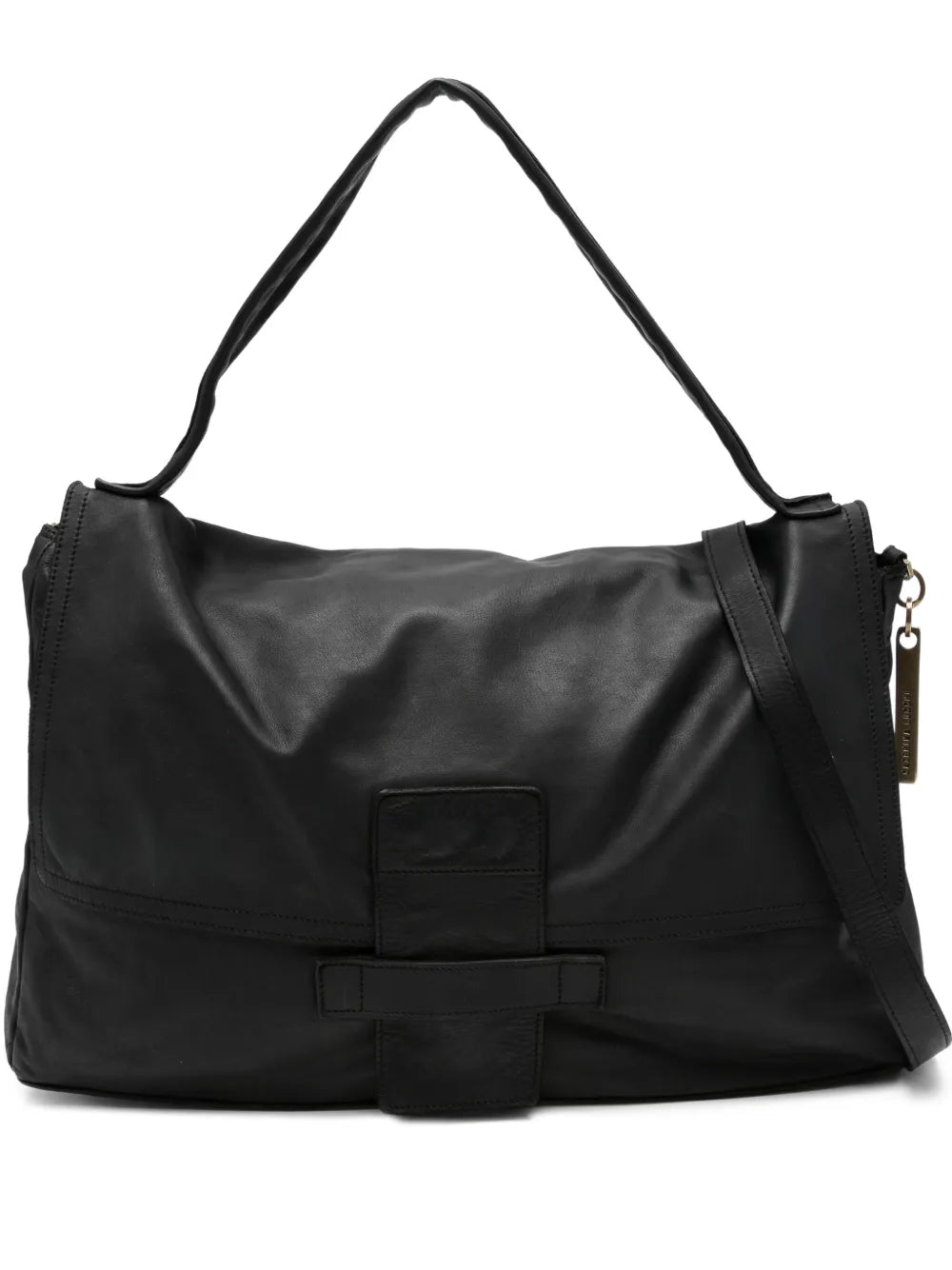 Handmade Italian Shoulder Bag XL Maria in black leather Caterina Luchi