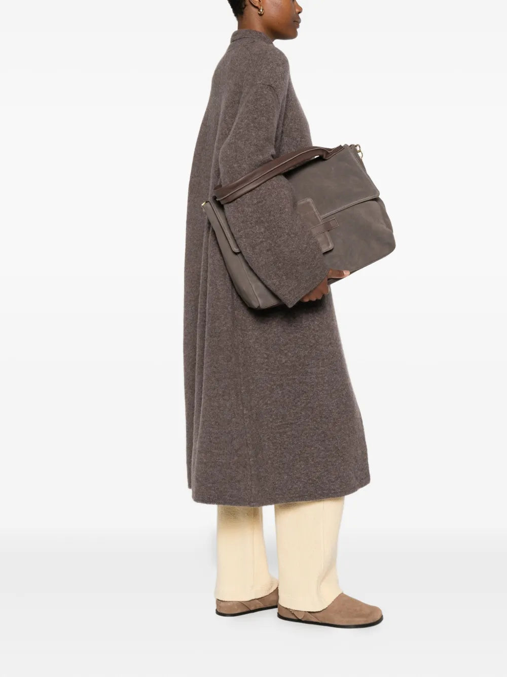 Handmade Italian Shoulder Bag XL Maria in brown leather Caterina Lucchi