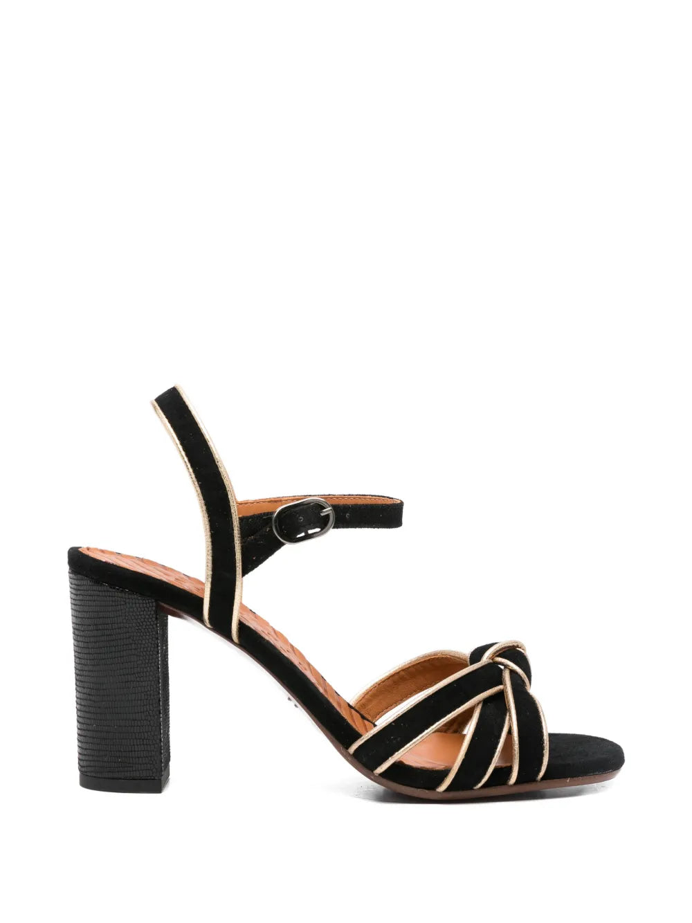 Chie Mihara Ballah black suede gold sandal
