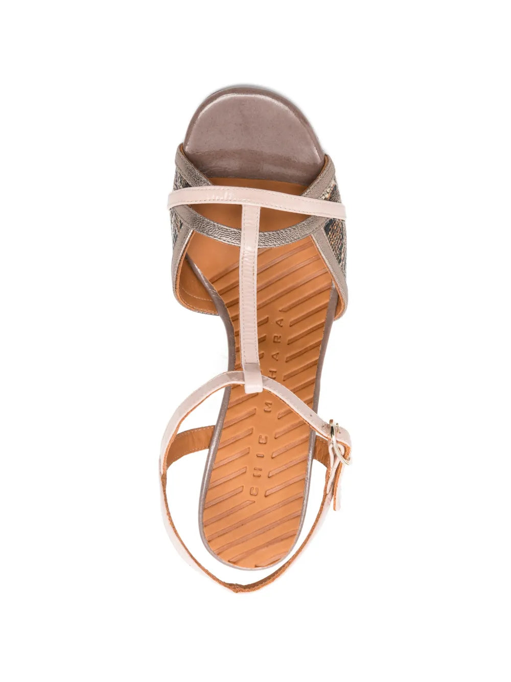 Chie Mihara Bejo T strap serpent leather sandal