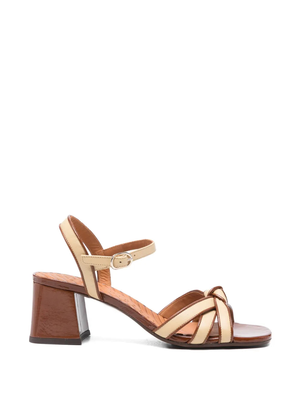 Chie Mihara Leilah cream and brown leather sandal
