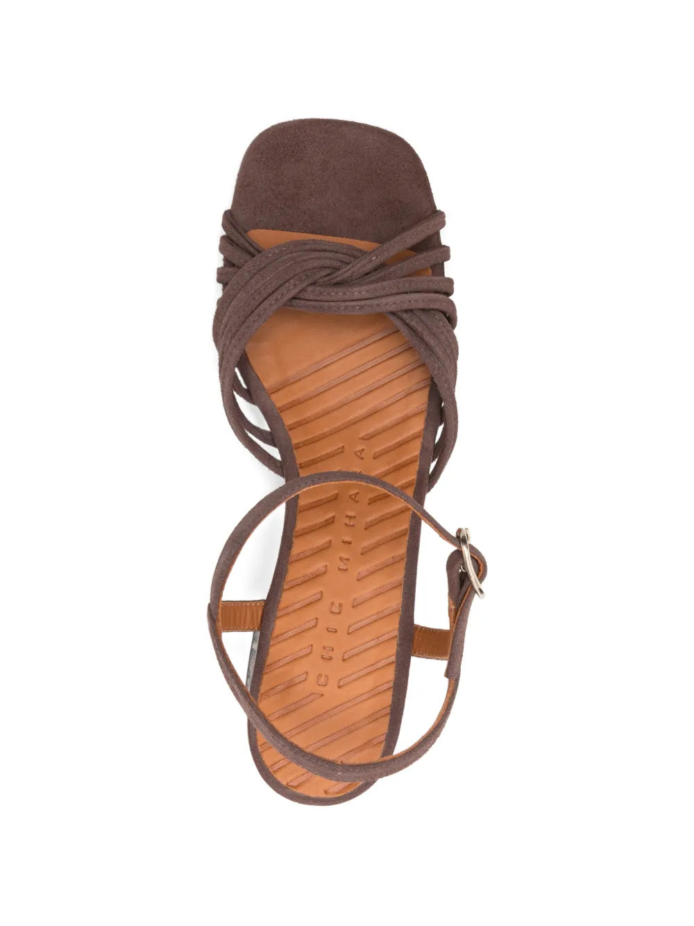 Chie Mihara Leske mousse suede sandal with snake print heel 4.5cm designer shoe made in Spain