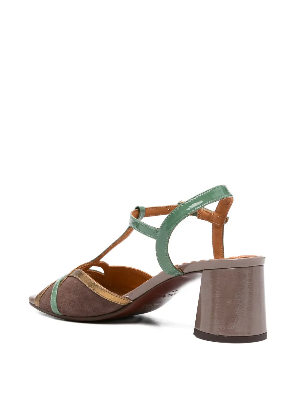 Chie Mihara Ryejo suede sandal mousse jade bronze mid heel
