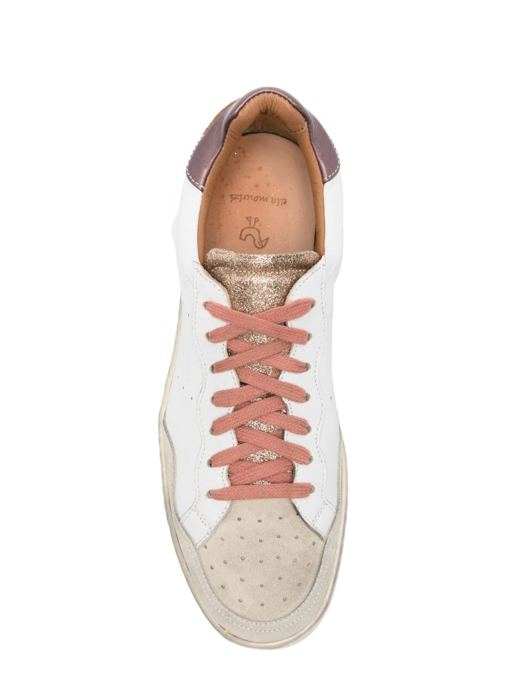 Elia Maurizi Felicia sneaker in off white, camel and bronze