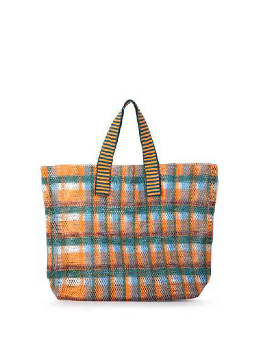 Epice Paris Kanpur S 2602 Apricot small tote bag with striped handles and removable pouch 29x25x10 cm