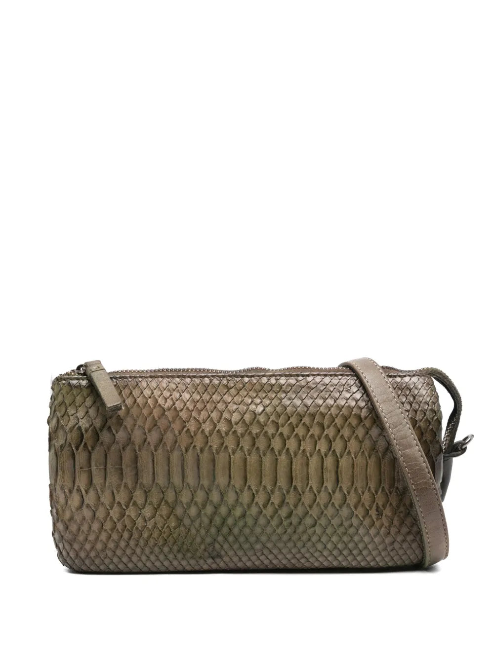Italian artisan python handbag with adjustable strap and clutch option