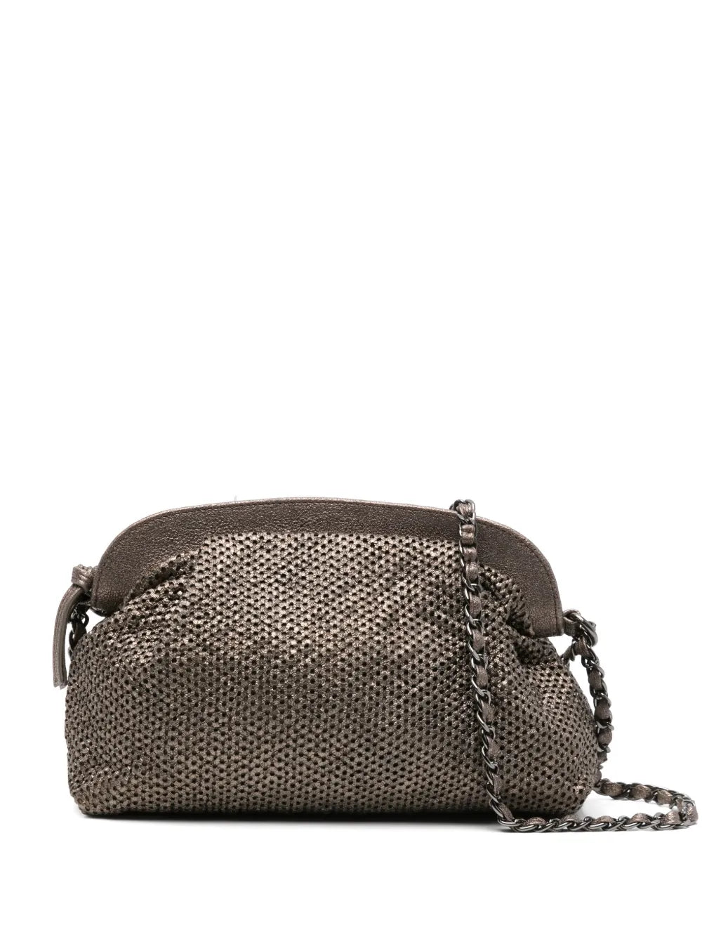 Bolso bronce de piel perforada con cadena extensible de Reptile’s House