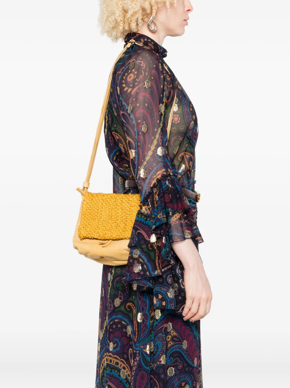 Handmade Italian yellow leather bag with interior pockets by Reptile’s House